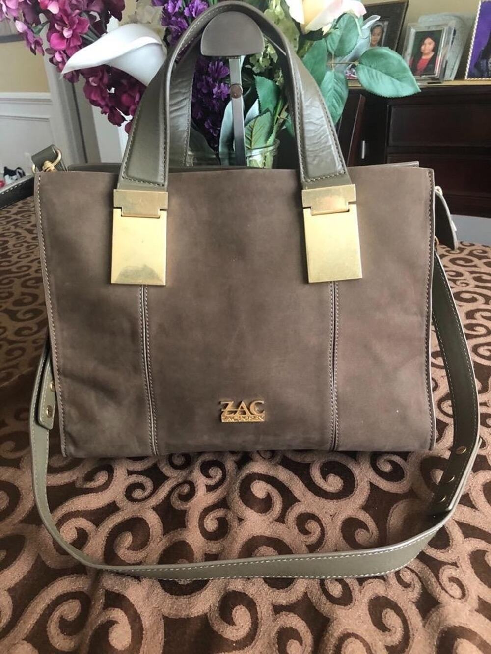 ZAC POSEN Danes SUEDE Leather Shopper Tote (160